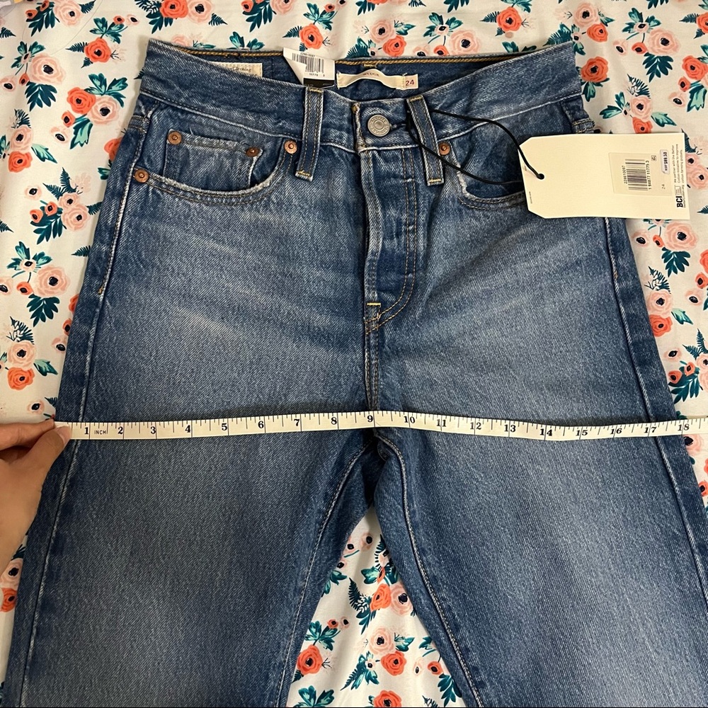 NWT Levi’s Blue Wedgie Fit Ankle Premium Jeans 24x28 100% Cotton Athens Shut It - Picture 10 of 16